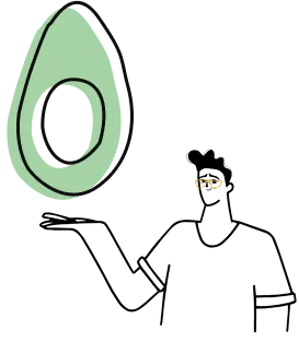 Avotech -Ilustración de Aguacate con persona